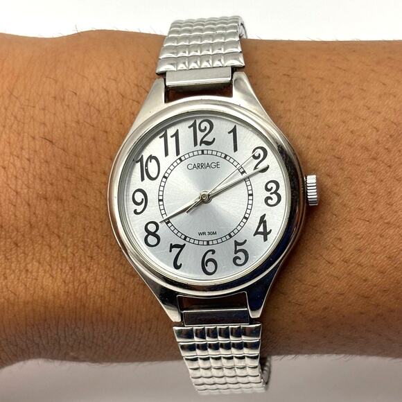 Stunning Silver Carriage by Timex Watch - Picture 1 of 4